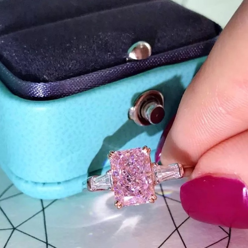 2ct Radiant Pink Sapphire Ring - Picture 12 of 17